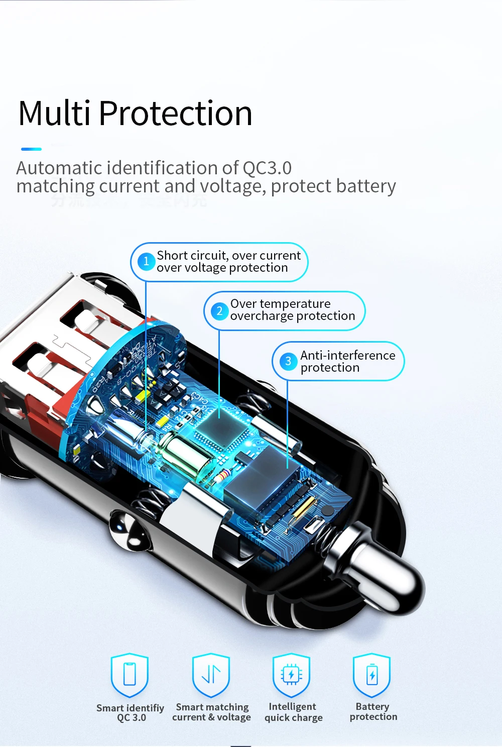 Автомобильное зарядное устройство Essager mi ni USB Quick Charge 3,0 Автомобильное зарядное устройство для телефона для Xiaomi mi samsung iPhone QC3.0 QC Быстрая зарядка для мобильного автомобиля