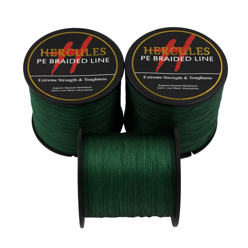Hercules полиэтиленовая плетеная рыболовная леска зеленая многонитевая для прочной