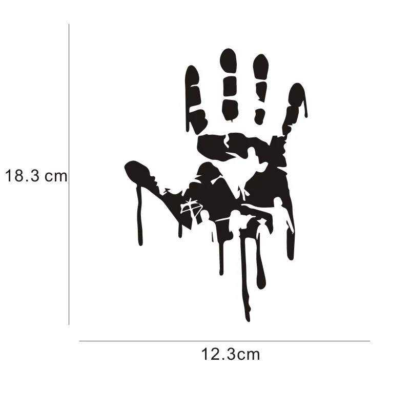 2pcs 12.3*18.3CM family car stickers Interesting Hands And Red Blood Drops Car Sticker Vinyl Bumper avengers | Автомобили и