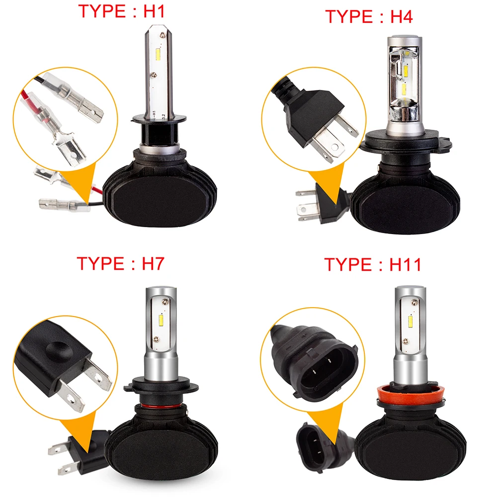 2 шт. 9005 HB3 9006 HB4 H11 H4 H7 Led H1 Автомобильные фары S1 N1 50 Вт 8000лм 6000 К автомобильные лампы