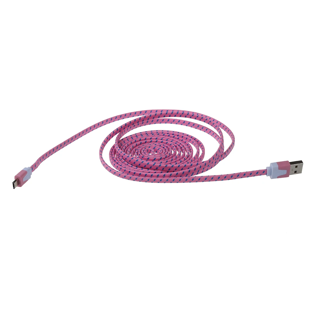 Hfes 3 м/10Ft нейлоновая сетка ткань Micro-USB кабель для передачи данных розовый |