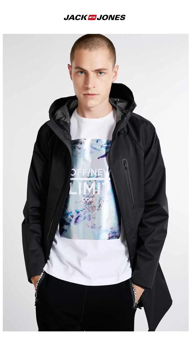 JackJones, мужской Тренч с капюшоном, длинная куртка, модная мужская одежда 218321523