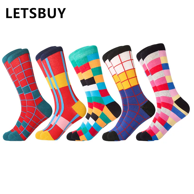 LETSBUY/Прямая поставка модные мужские носки из чесаного хлопка Новинка