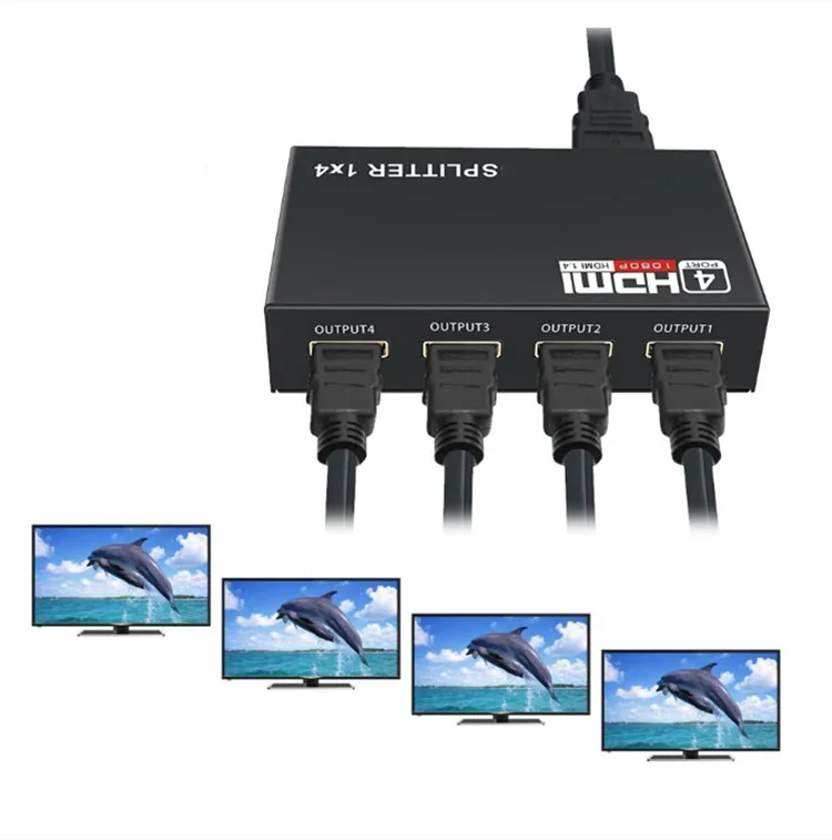 Горячая 5 1 Гбит/с HDMI сплиттер 1X4 4 порта Hdmi концентратор ретранслятор усилитель 3D