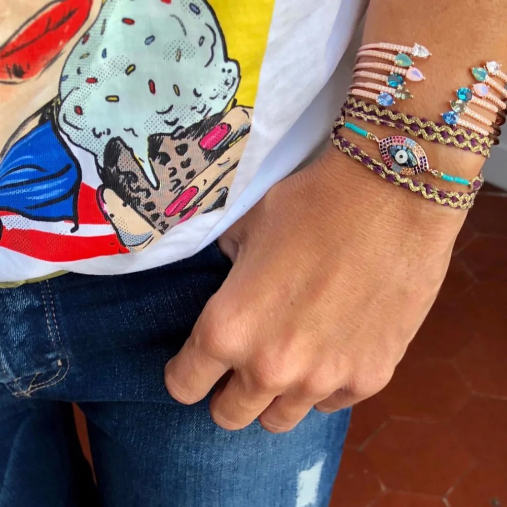 High Quality Luxury CZ 5 colors Cuff Bracelets Bangles delicate lovely Bangle with Stones for Women Fashion Jewelry | Украшения и