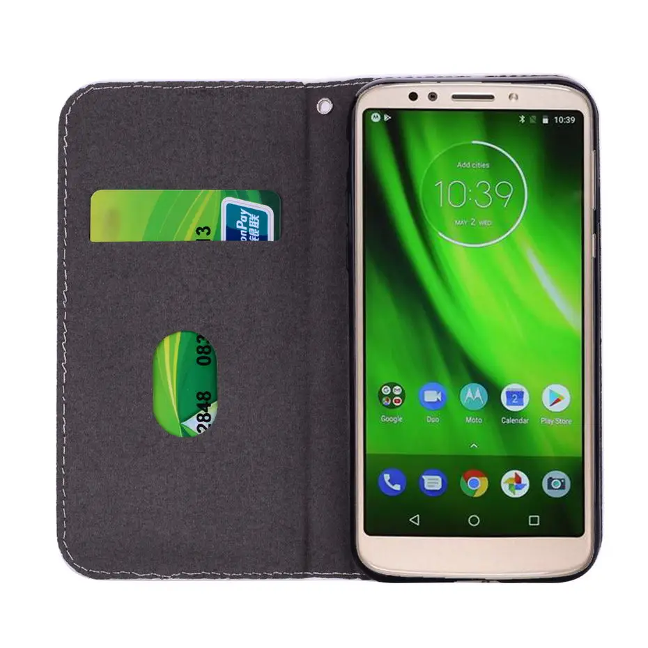 Блестящий чехол бумажник из искусственной кожи с откидной крышкой для Motorola Moto C