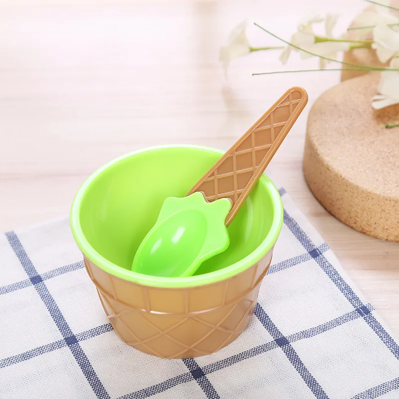 1Set Ice Cream Bowl Spoon Clear/Fluffy Slime Box fashion Kids Food Play Toys For Children Charms Clay DIY Kit Accessories images - 6