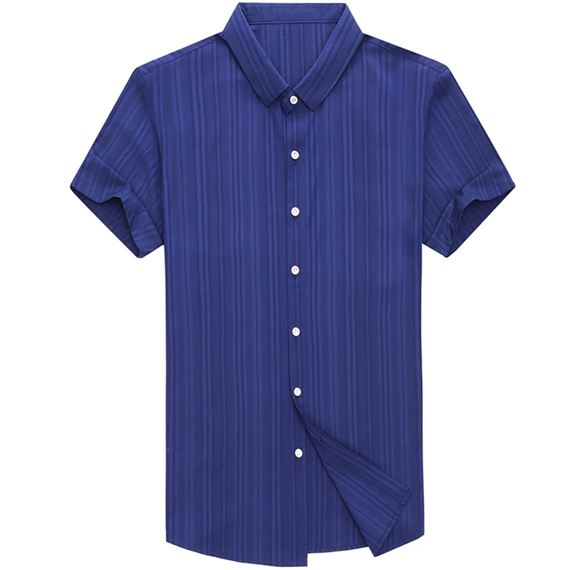 2020 Новая повседневная Летняя Роскошная полосатая приталенная Мужская рубашка с