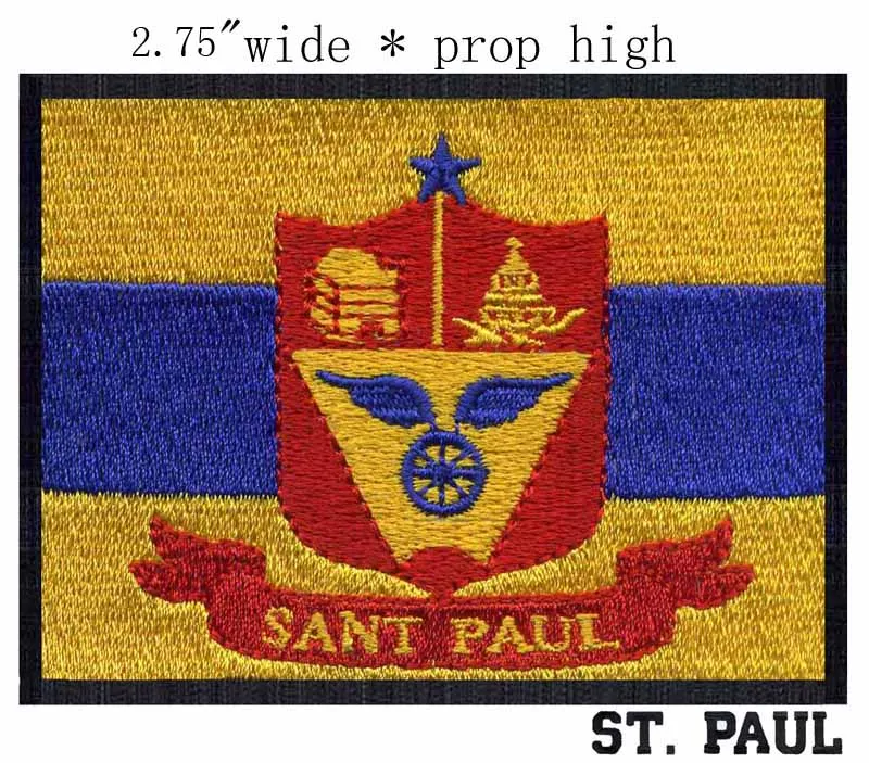 St. Paul Minnesota Флаг США вышивка 2 75 &quotШирокая доставка/saintly city/красная полоса/швейная