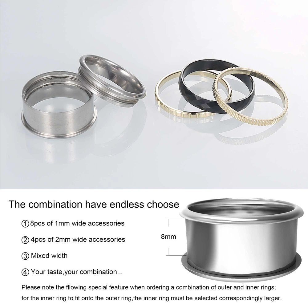 Floya Gold Ring Women Stainless Steel Wedding Rings Interchangeable Arctic Symphony Collection Bague Original Design | Украшения и