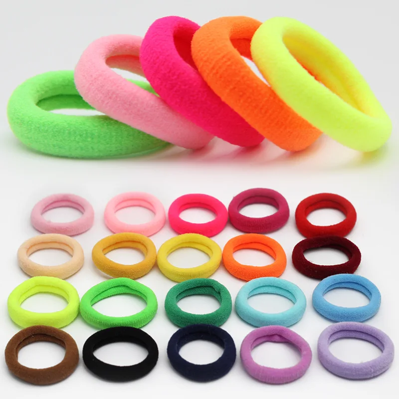 200PCS/Lot 2.5CM Good Quality Girls High Elastic Hair Bands Colorful Rope Ponytail Holder Headwear Tie Gum Accessories | Детская одежда