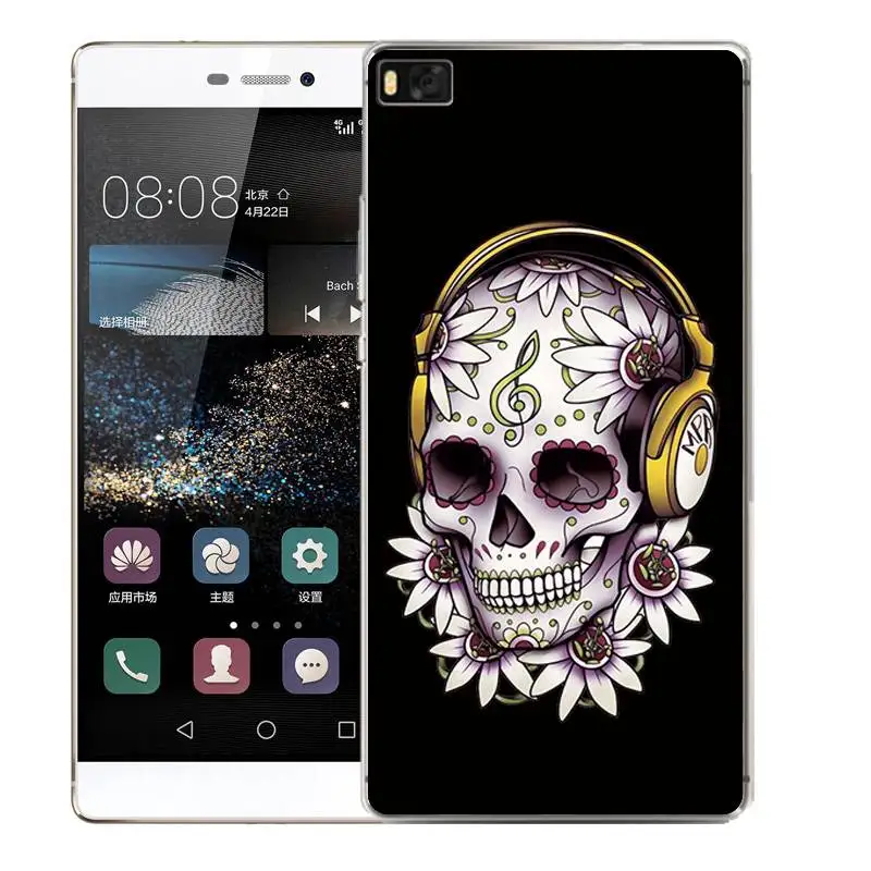 QMSWEI TPU Phone Case For huawei P10plus honor7 8 9 Y3 5A 5C 6A 6S 3c 4c P8 P9lite Soft Skull Clear Silicone Cover Free shipping |