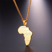 316l stainless steel africa map pendant with chain necklace men women mystic pattern jewelry p2573g