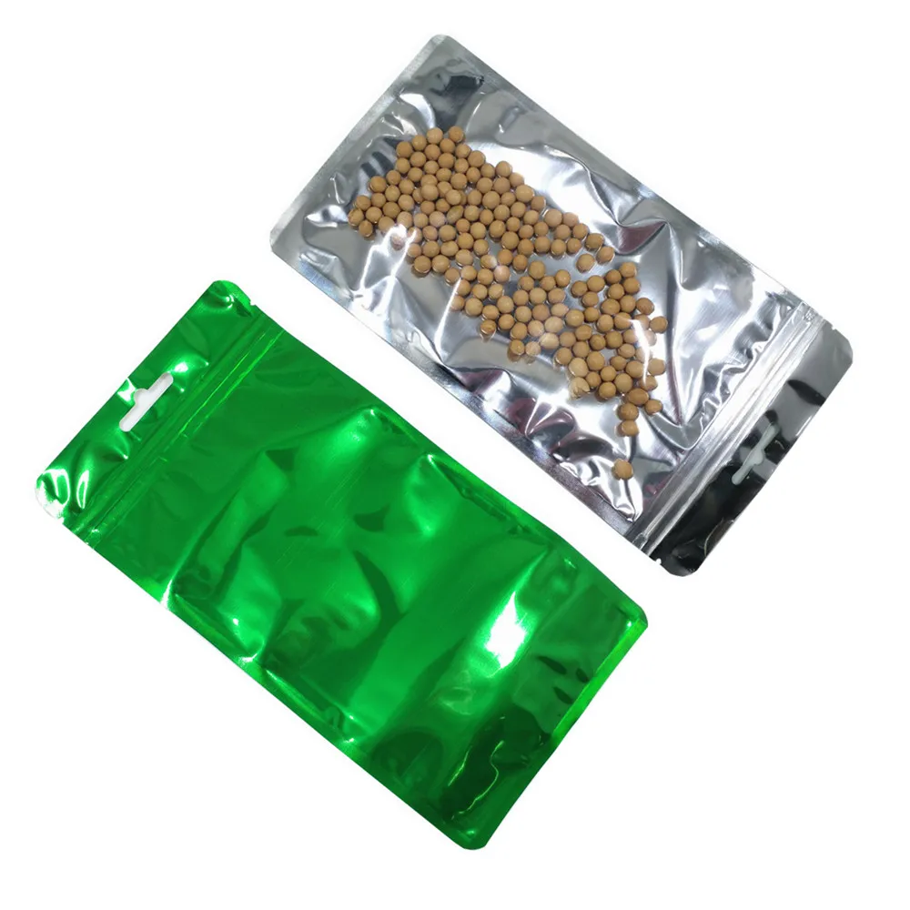 1000Pcs/lot Clear Front Colorful Aluminum Foil Zip Lock Packaging Bag with Hang Hole Mylar Zipper Packing for Sundries Food | Дом и сад