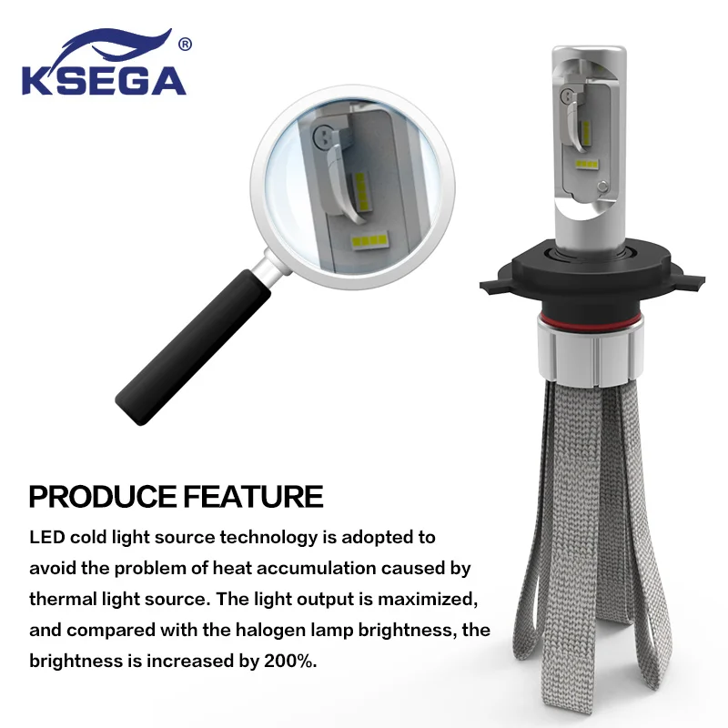 Ksega 8C H11 светодиодные фары лампы для автомобилей H7 9005 9006 9012 Светодиодные 40 Вт 8000LM