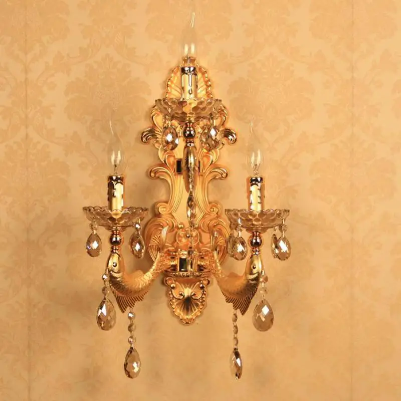 3 шт. большие золотые Настенные светильники для прихожей винтажный дом E14