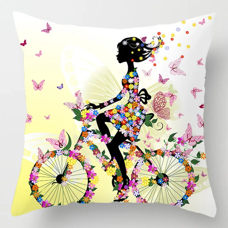 Новинка наволочка из полиэстера с принтом Цветочная фея Бабочка диванная