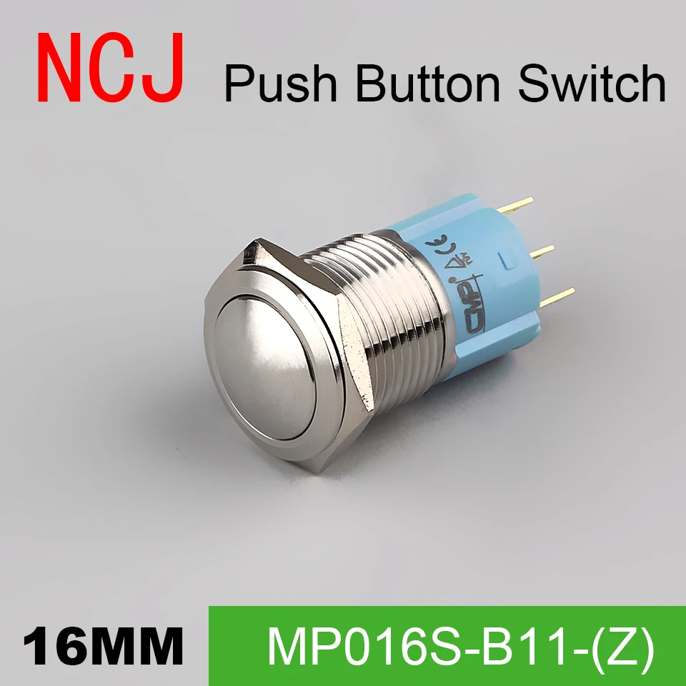 Металлический кнопочный переключатель NCJ 16 мм IP67 поддерживается Попеременный и
