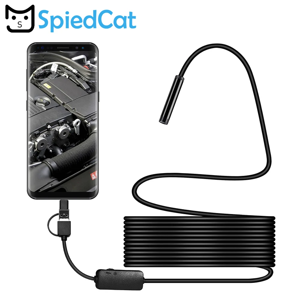 IP68 1200P Android 8 мм Micro USB кабель Type C 3 в 1 компьютер эндоскоп бороскоп трубка