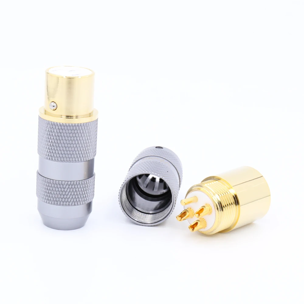 Выборг Чистая медь позолоченный 3 Pin мужской+ Женский XLR Соединительный кабель адаптер для микрофона