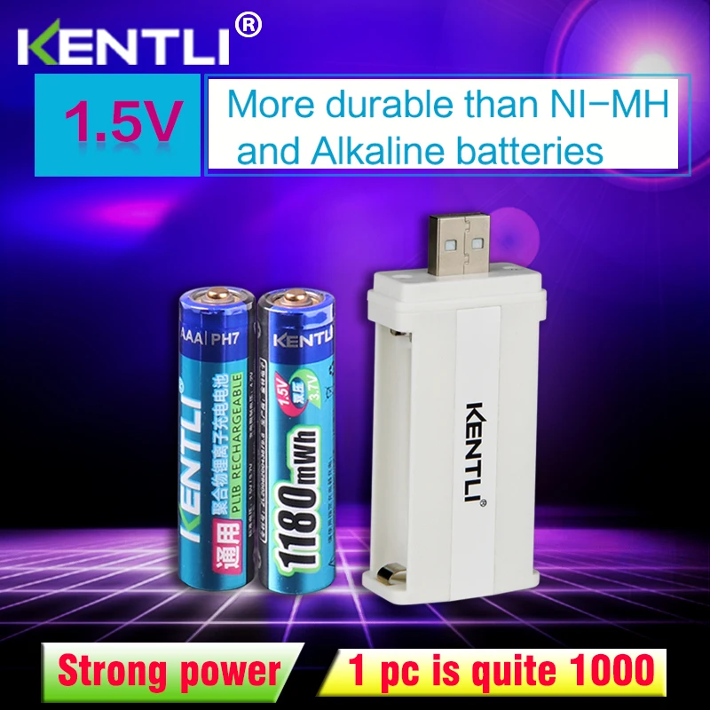 2 шт. перезаряжаемые литий ионные батарейки AAA 1 5 В МВт/ч|rechargeable battery|battery abatteries