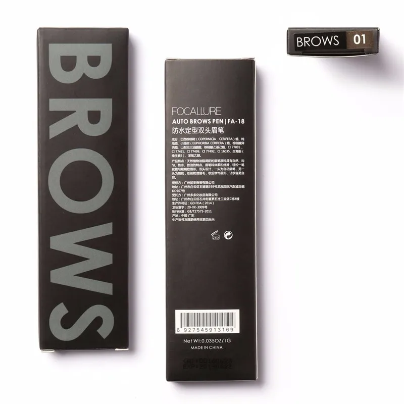FOCALLURE Водонепроницаемый 3 вида цветов Подводка для глаз и бровей Карандаш