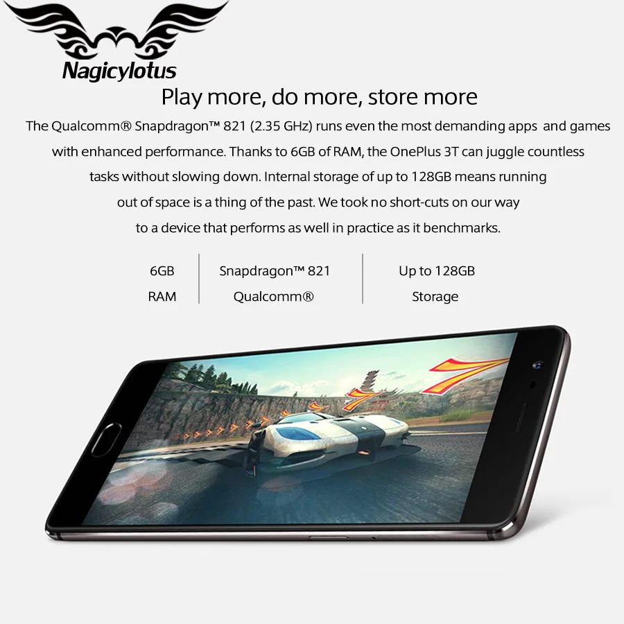 Совершенно аппарат не Привязанный к оператору сотовой связи 6 ГБ 128 OnePlus 3T A3010 смартфон 5,5 дюймов FHD экран Android Snapdragon 821 16MP NFC Android мобильного телефона