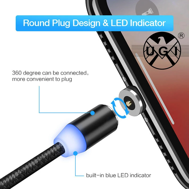 1 м 2 USB Type C Магнитный кабель для Samsung Galaxy S9 Note 8 S8 Быстрый зарядный зарядное
