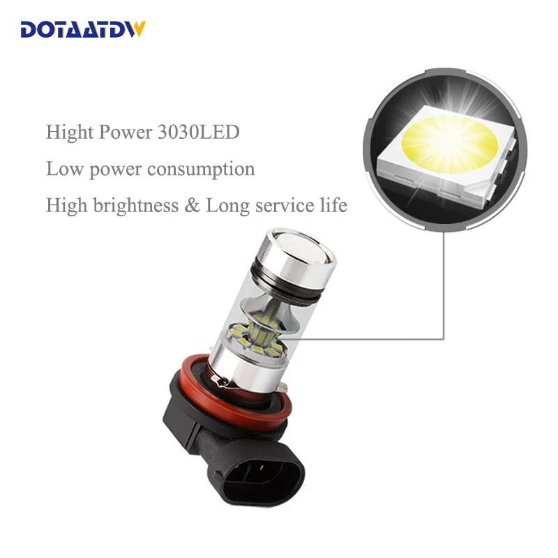 2x супер белый H8 H11 CREE чип 3030 светодиодные противотуманные фары светильник