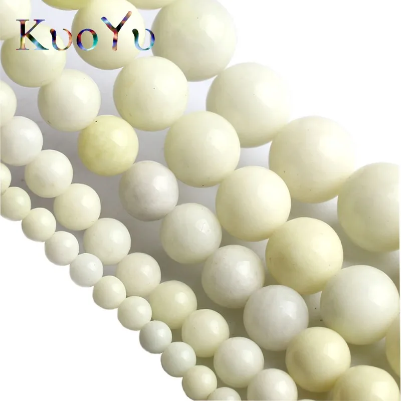 Круглые свободные шарики Ivorys Jades из натурального камня 15''Strand 4/6/8/10/12 мм для