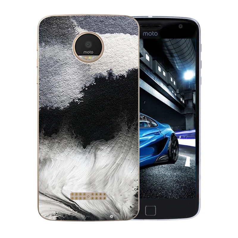 Phone Cases For Motorola Moto Z Play Flexible Color Stone Pattern Transparent Shell for X 4 XT 1635-03 XT1635 Mo Back Cover |