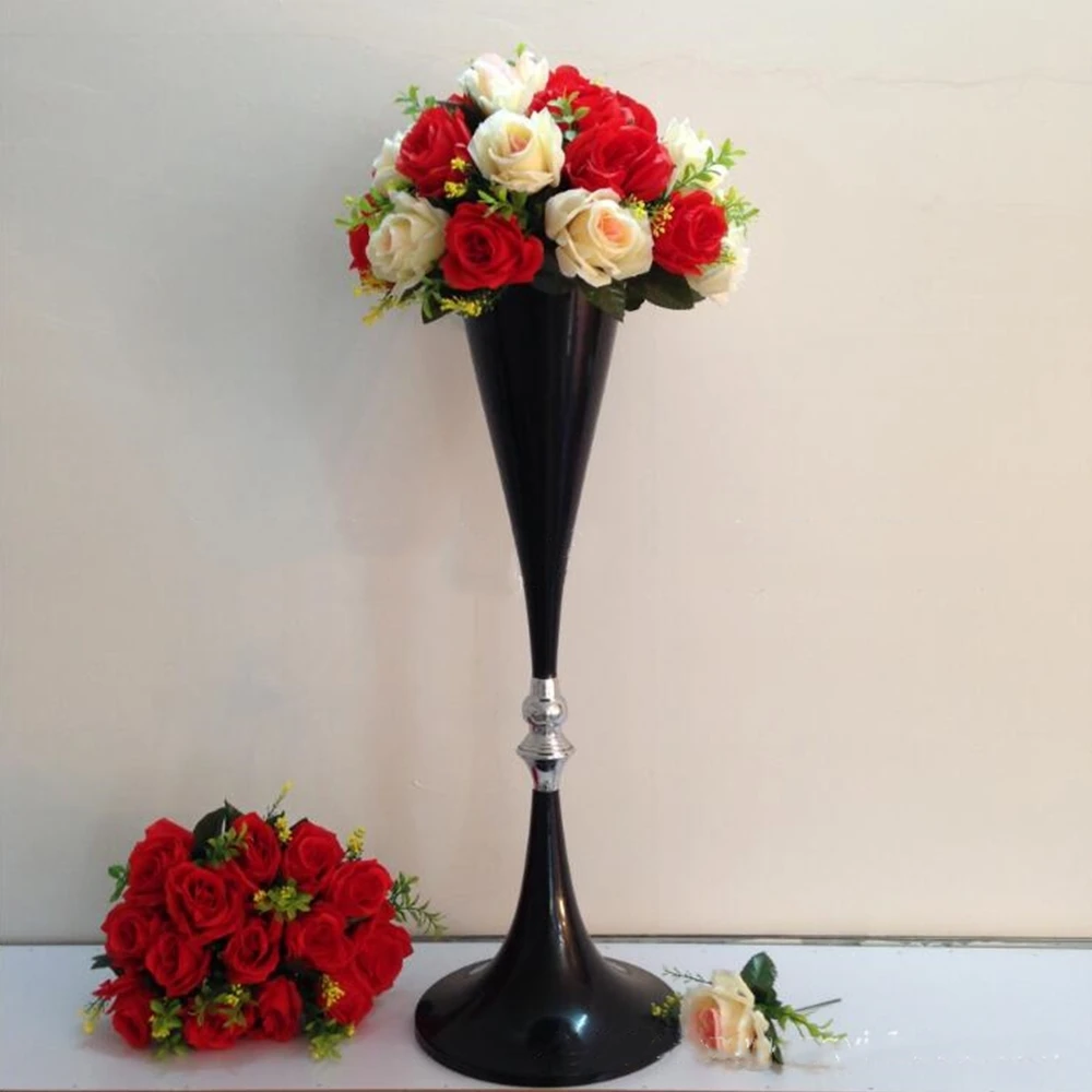 70 см Высота Золотой/черный металлический Свадебный центральный цветок