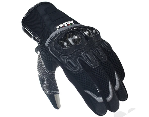 Black Дышащие мотоциклетные перчатки летние носимые углеродное волокно сенсорная работа противоскользящие Светоотражающие перчатки Luva de Motociclista Eldiven - Цвет: Black