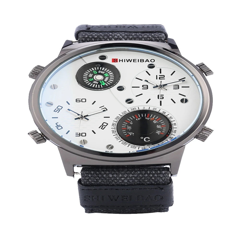 Часы наручные мужские с холщовым ремешком спортивные Роскошные Кварцевые в