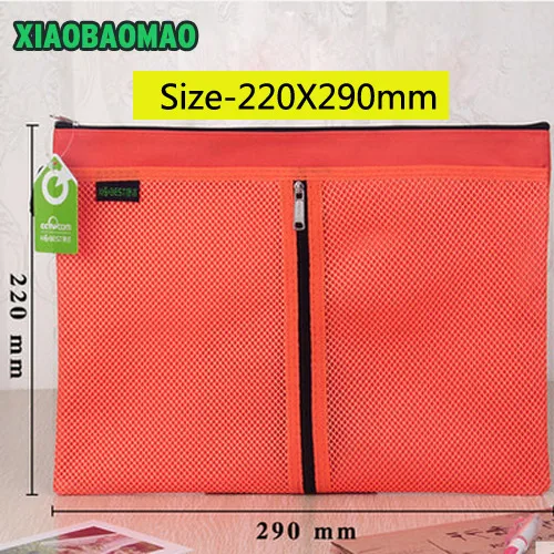 220X290mm Размер 5! Красочные Двухслойные холст ткань молния бумажная папка для файлов книга карандаш файлы ручка чехол Сумки для документов - Цвет: 220X290mm