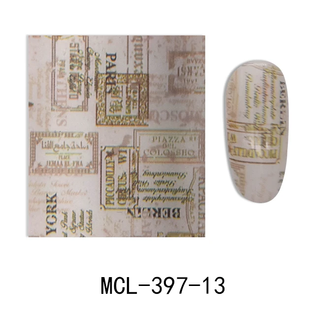 MCL-397-13 5 шил/лот 4*100 см Фольга для ногтей наклейки-лак 68 дизайнов цветок Передача Фольга для ногтей Переводные картинки слайдеры Маникюр Искусство Инструменты для украшения - Цвет: MCL-397-13