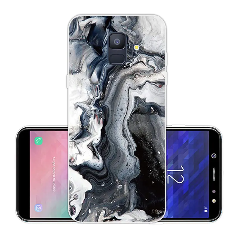 5.6&quot for Samsung Galaxy A6 (2018) Fashion Clear Silicone Pink Back Phone Cover Case A600G Ultrathin Gel Fundas Capa |