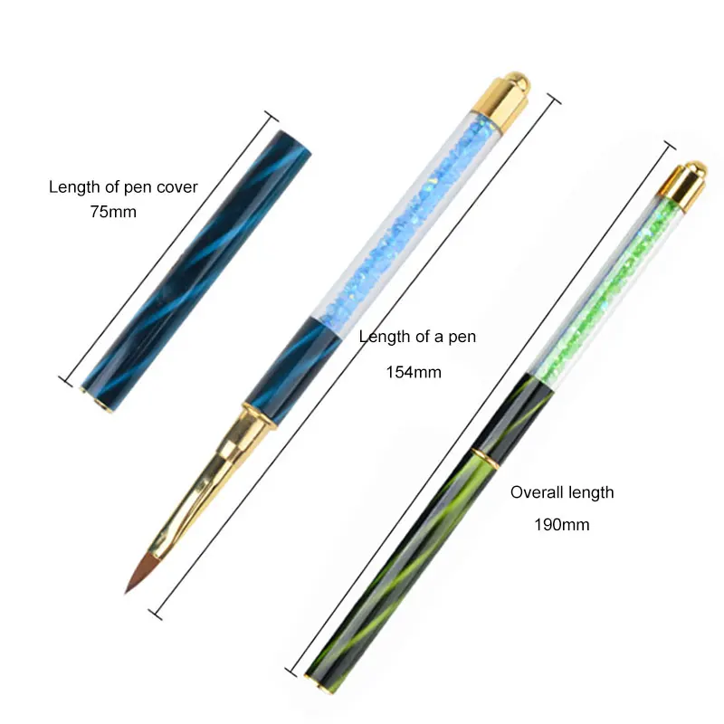 1 шт. градиентная кисть для подводки ногтей рисования мульти размер УФ гель кошачий глаз страз ручка