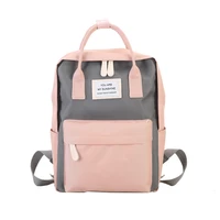 women canvas backpacks candy color waterproof school bags for teenagers girls big cute laptop backpack patchwork kawaii backpack