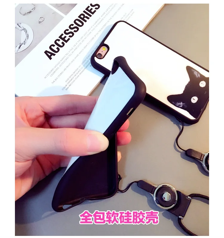 Повесить веревку падение следующие из мягкой резины Soft Shell ТПУ пары для iphone 6 S 7
