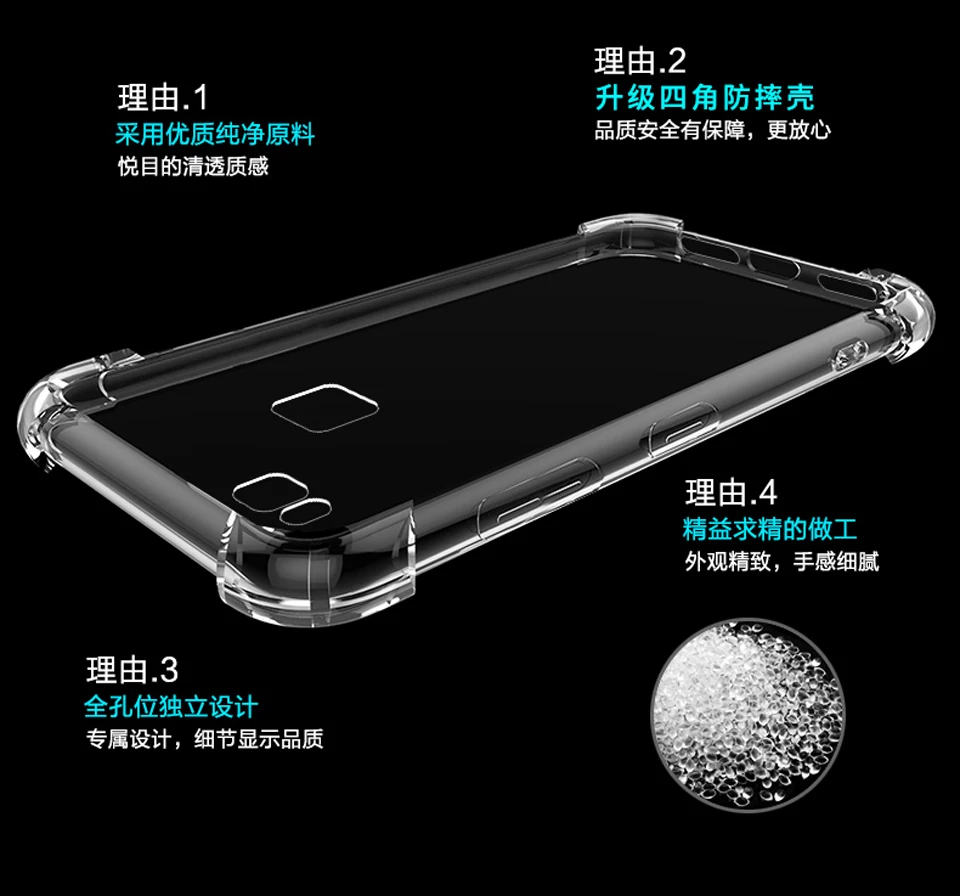 Wangcangli 5 шт./лот для Huawei P10 lite чехол задний бампер силиконовый Lite защита подушка