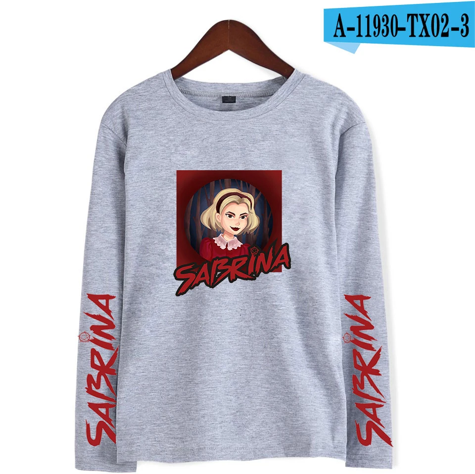 Sabrina/новая одежда с принтом Kpops, женская и Мужская одежда, повседневные топы, Лидер продаж, летние повседневные футболки с длинным рукавом, большие размеры - Цвет: Серый