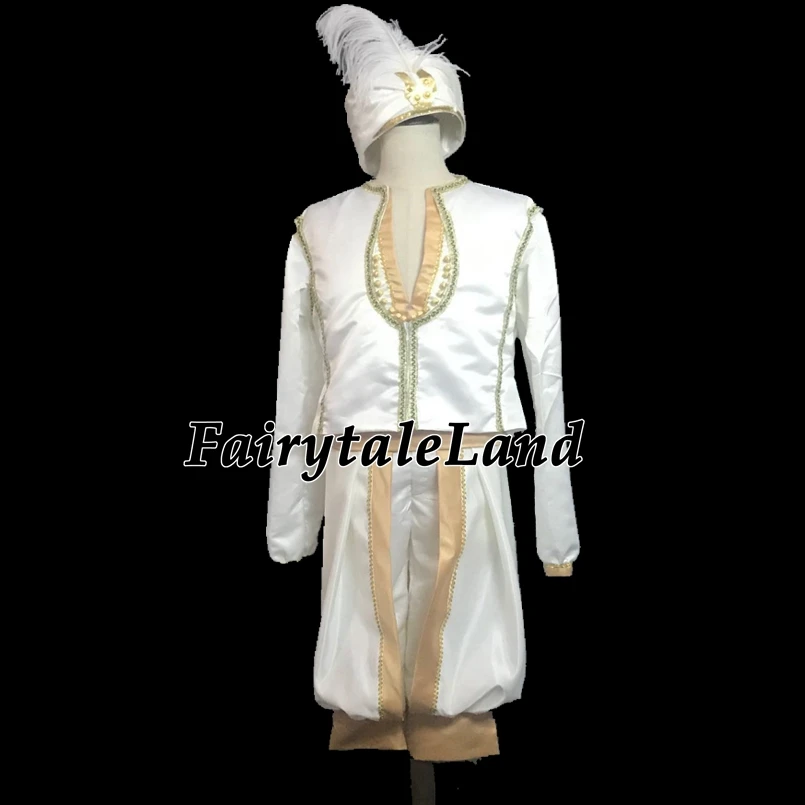 Prince Aladdin Costume Hot Movie Cosplay Aladdin and the Magic Lamp Outfit White Suit Coat