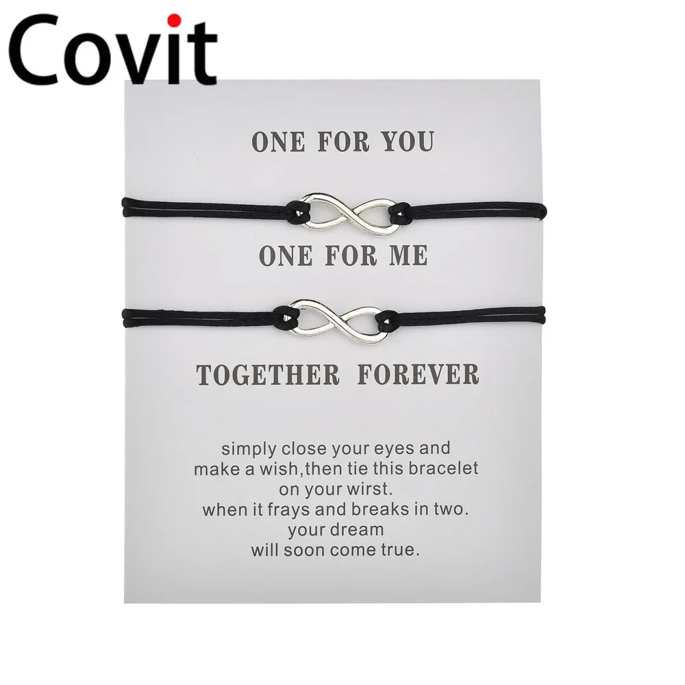 Дружба 2 шт./компл. Вместе навсегда любовь бесконечность браслет для влюбленных