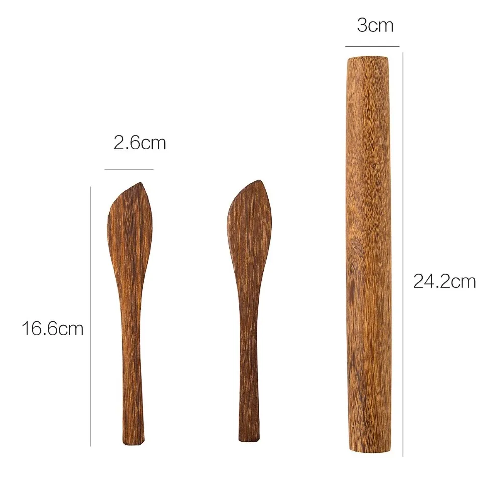 3 шт./компл. кухонная деревянная Скалка шпатель скребок для пельменей лапши теста