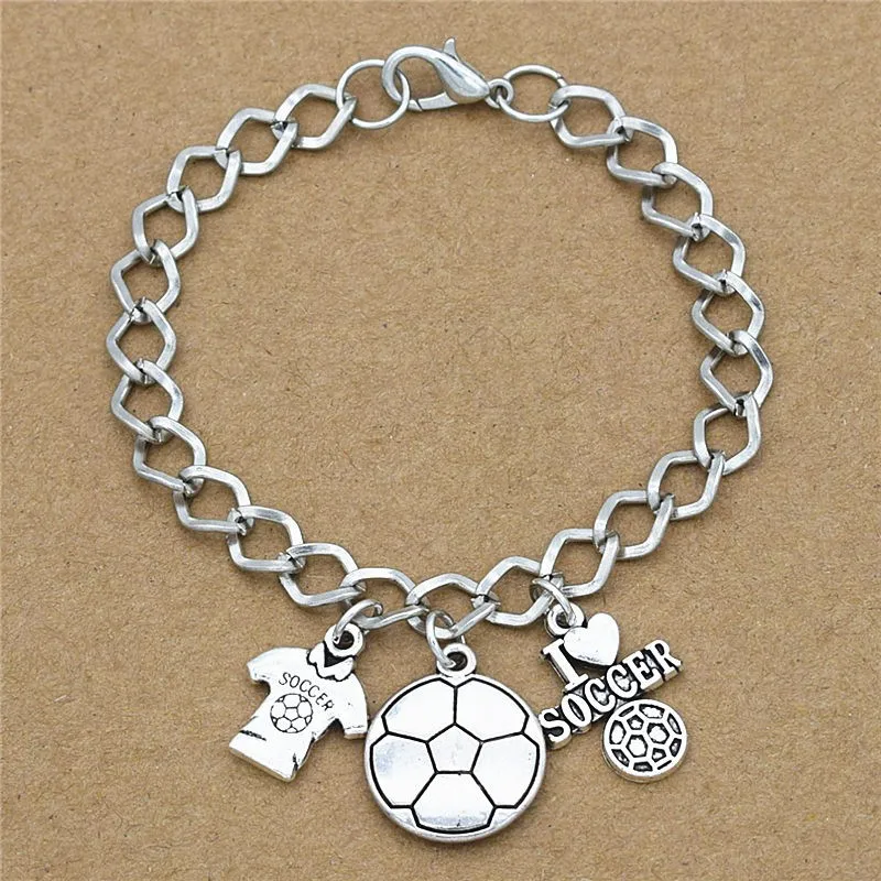 Новинка Спортивная Античная одежда для футбола подвеска I Love Soccer цепочка с