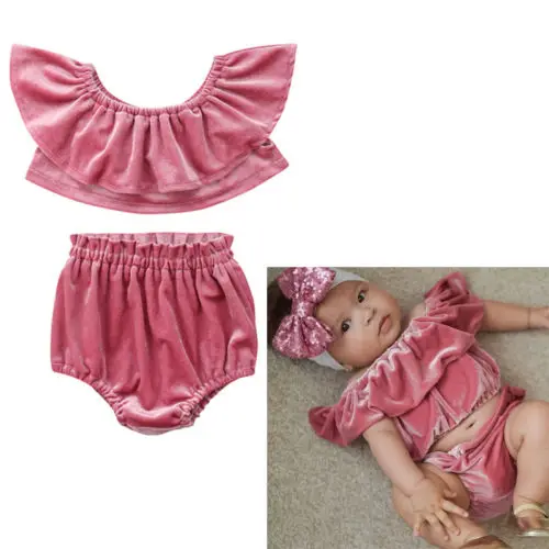 2018 г. новая стильная детская розовая бархатная одежда для девочек летние топы с