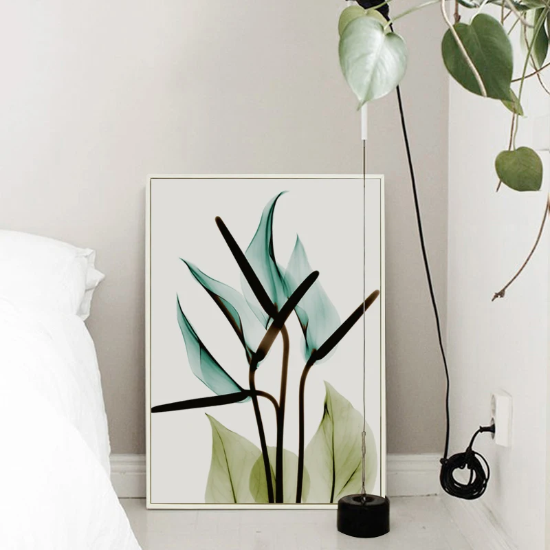 Элегантная поэзия современный минималистичный синий прозрачный цветок холст