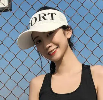 sport white Женская Повседневная походная Кепка для путешествий, козырек от солнца, уличные вязаные шапки, спортивные безрукавные открытые солнцезащитные козырьки, Пляжная сетчатая Кепка для гольфа, женская - Цвет: sport white