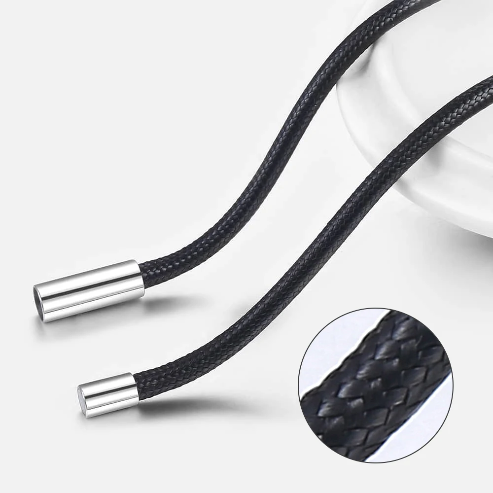 Мужское черное кожаное ожерелье 16 28 дюймов мужская бижутерия магнитная застежка